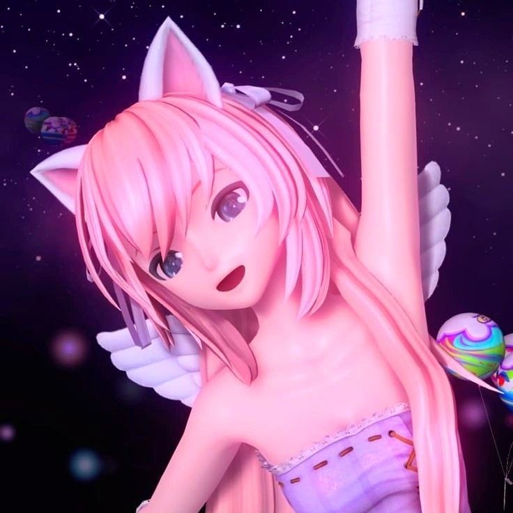 luka with cat ears and angel wings