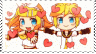 len and rin with hearts stamp